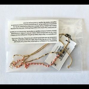 [NEW] Express Coral/Gold beaded pull-cord bracelet